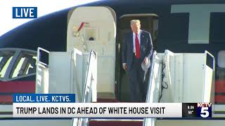 Trump lands in DC ahead of White House visit [upl. by Iatnohs298]