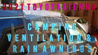 2021 Toyota Sienna Camping Ventilation and Rain Awnings [upl. by Yamauchi]