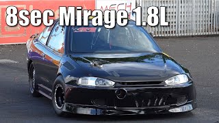 8sec 1000hp Mitsubishi Mirage 18L Turbo  825  178mph [upl. by Kraft]