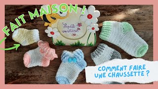 CROCHET Comment réaliser une chaussette au crochet  de 0 à 18 mois [upl. by Naji]