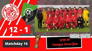 Matchday 14  U19 IP  Tempo Overijse vs KVK Ninove  20232024 [upl. by Lunt153]