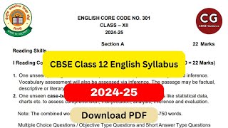 CBSE Class 12 English Syllabus for 202425 Download PDF [upl. by Vince710]