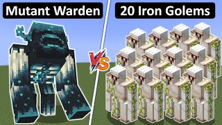 Mutant Warden vs 20 Iron Golems  Iron Golem vs Mutant Warden [upl. by Towny]