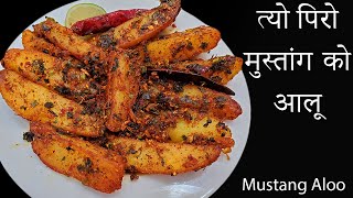 त्यो पिरो मुस्तांग को आलू  Spicy Mustang Potato Nepali style  Nepali Food recipe [upl. by Nihahs]