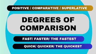 ENGLISH GRAMMAR  DEGREES OF COMPARISON  POSITIVE  COMPARATIVE AND THE SUPERLATIVE DEGREE [upl. by Clarise]