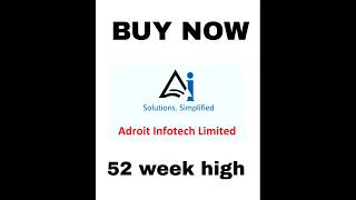 52 week high stocksadroit Infotech limited [upl. by Nylkcaj]