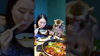 Let’s eat hotpot Let’s eat together Oh my god it’s so fragrant Monkey Brother is here ai [upl. by Reynard]