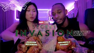 trying wingstop’s SECRET INVASION flavors │ quotflavor invasionquot and quotsecretly sweetquot │ mukbang [upl. by Akimrehs]