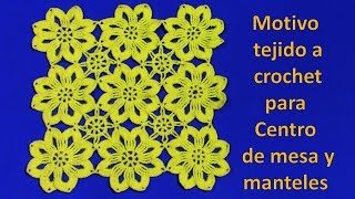 Motivo tejido a crochet de flores para centro de mesa y manteles paso a paso [upl. by Malkin761]