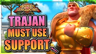 Trajan Commander Guide for Rise of Kingdoms the best support march [upl. by Gnot]