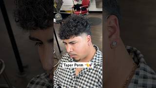 Gave some life to his perm 🙏🚀🚀 barber hairstyle curlyhair taperfade perm [upl. by Ahsiet]