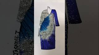 Glitter dress  Fashion Illustration Design art trending [upl. by Epuladaugairam]