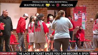 2021 Middle School Basketball  Waynesville at Macon [upl. by Airemat]