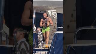 Conor gets off the yacht to give some of his beers mcgregor yatch beers [upl. by Meredi]