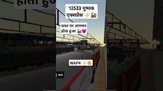 12533 PUSHPAK EXPRESS⚡😈🚂ARRIVING ON DADAR🚂🚂❤️INDIAN TRAIN ANNOUNCEMENTTRAIN SHORT VIDEO shorts [upl. by Nosauq]