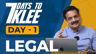 7 Days to KLEE  Day 1  Legal  Kerala LLB Entrance Exam 2024 [upl. by Lyndsie]