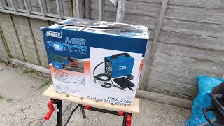 Draper MigForce 100 Gasless Mig Welder Unbox amp Review [upl. by Hagerman]