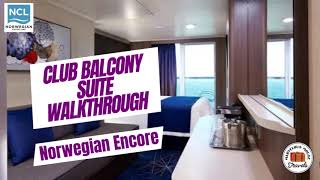 Norwegian Encore Club Balcony Suite Room Tour 12198  Full Tour  Category MA MB MC [upl. by Geddes]