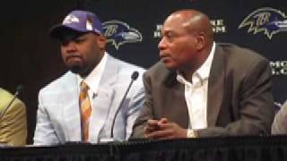 Ozzie welcomes Michael Oher to Baltimore [upl. by Lennaj616]