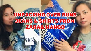 UNPACKING ZARA AND MANGO OVERRUNS TSHIRT AND CARGO JEANS [upl. by Einnil]