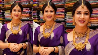 Lavanya Tripathi Konidela Launches Kanchipuram Narayani Silks Kukatpally  Varun Tej  Tollywood [upl. by Oiramat663]