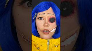 Coraline SFX Makeup 🧵🪡 halloween halloweenmakeup [upl. by Fedirko668]