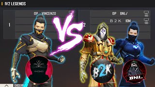 VINCENZO VS B2K BNL  VINCENZO VS BORN2KILL amp ONE TAP KING  BEST 1V2 ROOM EVER [upl. by Caine]