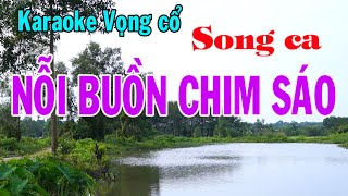 Karaoke vọng cổ NỖI BUỒN CHIM SÁO  SONG CA Beat mới [upl. by Brookes130]