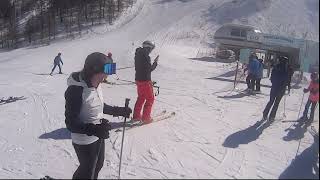 Skiing in La Thuile Italy 2024 San Bernardo to La Thuile [upl. by Esahc]