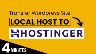 How To Transfer WordPress Website From Localhost To Hostinger  Upload WordPress Site From Localhost [upl. by Faxan]