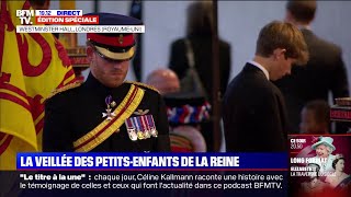 La veillée de William et Harry autour du cercueil dElizabeth II à Westminster Hall [upl. by Susette447]