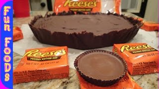 How to Make a Giant Reeses Peanut Butter Cup  Giant Homemade Reeses Pie [upl. by Iliam91]