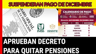 ULTIMA NOTICIA PUEDEN SUSPENDER PAGO DE PENSIONES Y AGUINALDO EN DICIEMBRE A ESTOS PENSIONADOS [upl. by Aiuqenehs]