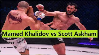 Mamed Khalidov vs Scott Askham video KSW Colosseum 2 Mamed znów lepszy od Askhama Latający nokaut [upl. by Hairahcez]