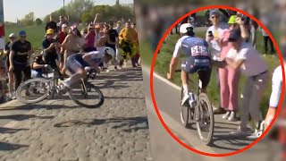 Spectator Causes INSANE Crash For Yves Lampaert [upl. by Nonahs]