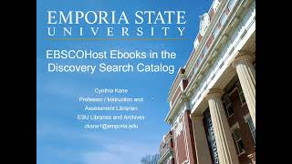 EBSCOHost Ebooks in the Discovery Search Catalog [upl. by Karina257]