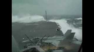 USS Kitty Hawk CV63 slammed by giant wave during typhoon [upl. by Gregorius]