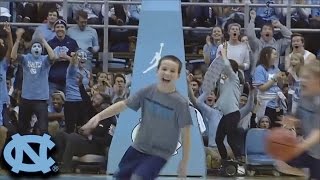 UNC Ball Boy Hits 3 Halfcourt Shots In A Row [upl. by Koetke]