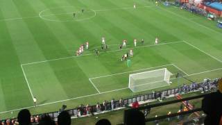 FIFA World Cup 2010  Spain v Paraguay  Xabi Alonsos penalty then retake saved [upl. by Terrej227]