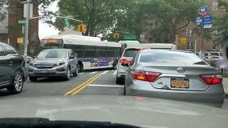 NYC Drive Gridlock Alert Stuck behind buses in Downtown Flushing in a Crown Victoria [upl. by Jaclin]