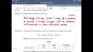 Enthalpy changes question AQA A Level Chemistry [upl. by Gayler]