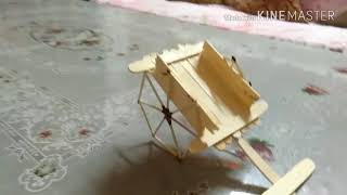 Simple and easy bullock cart with ice cream sticks tutorial Helpful for projects Unique idea [upl. by Annej525]