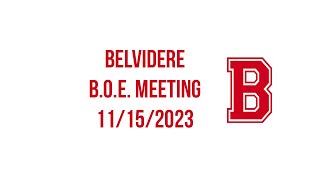 Belvidere BOE Meeting 11152023 [upl. by Akirret492]