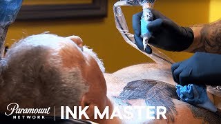 Elimination Tattoo Hot Rods amp Choppers Neo Traditional  Ink Master Season 7 [upl. by Oiciruam599]