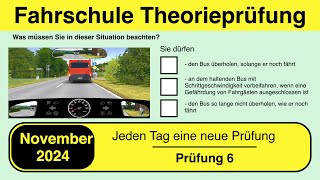 🚘 Führerschein Theorieprüfung Klasse B 🚗 November 2024  Prüfung 6🎓📚 [upl. by Aliak]