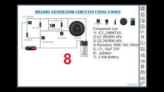 Melody generator circuits using UM66T [upl. by Leamse]