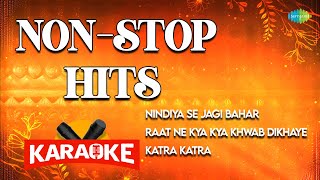 NonStop Karaoke Hits with Lyrics Nindiya Se Jagi Bahar  Katra Katra  Old Hindi Songs [upl. by Calv]