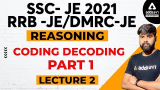 SSC JERRB JEDMRC JE 2021  Reasoning  Coding Decoding 1 [upl. by Atinrev123]