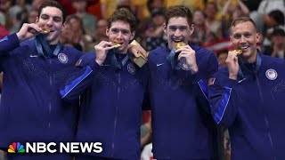 Team USA wins gold on Day 1 of Paris Olympics [upl. by Aufa]