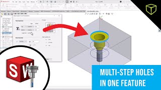 MultiStep Holes in the SOLIDWORKS CAM TechDB [upl. by Curran]